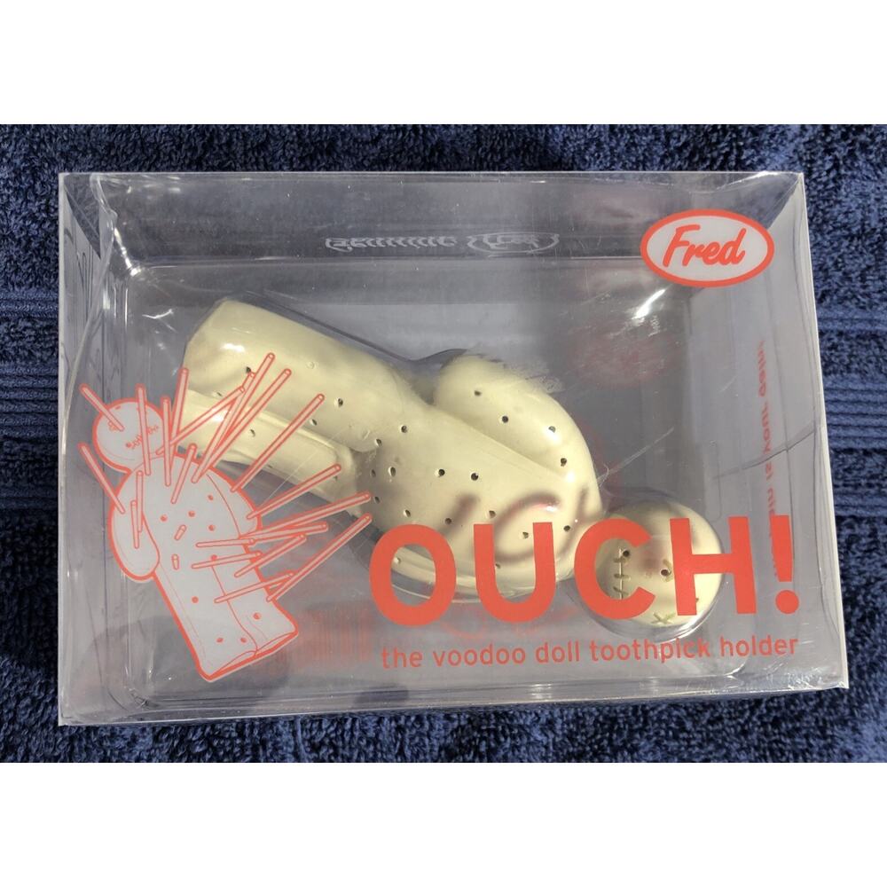 Voodoo Toothpick Holder OUCH Fred Novelty Gag Party Gift White / Ivory New